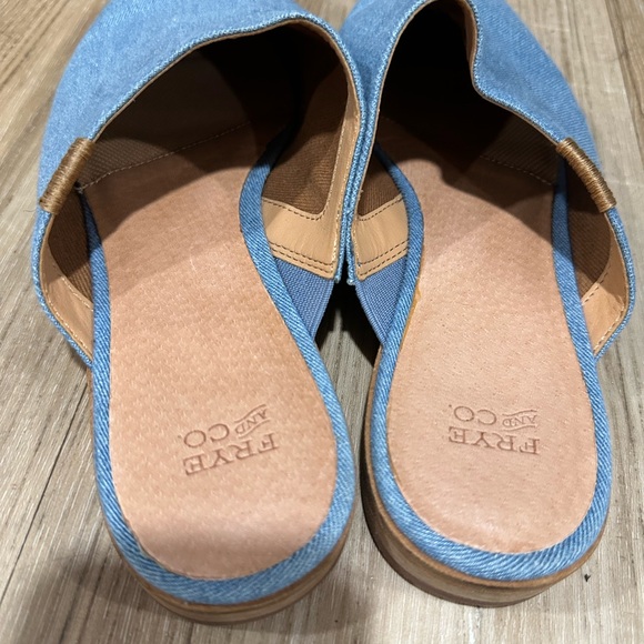 Frye  fenn washed denim Mules good condition sz 9..5 - Picture 3 of 9
